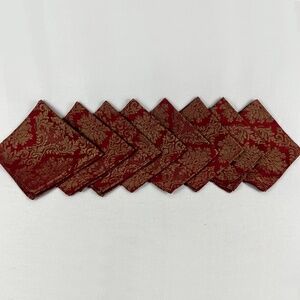 Red and Gold Jacquard Dinner Napkins – 8 Pieces